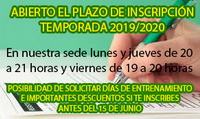 Abierto el plazo de inscripción para la temporada 2019-2020
